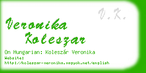 veronika koleszar business card